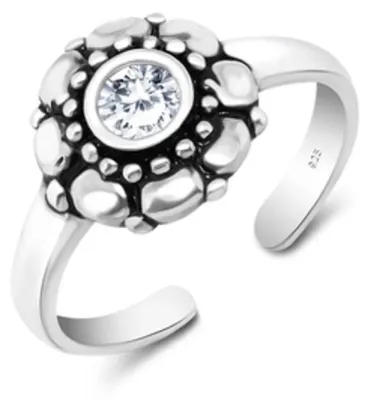Produktbild von Zehenring Zehring Blume 925 Silber Kristall Klar