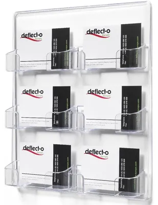 Obrázok produktu pre deflecto 70601 deflecto držiak na vizitky na montáž na stenu, 6 priehradiek