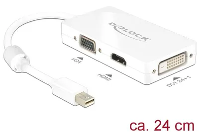 Produktbild von DeLOCK 0.16m DisplayPort/VGA + HDMI + DVI, 0,16 m, Mini DisplayPort, VGA (D-Sub)+ HDMI + DVI, Männlich, Weiblich, 1920 x 1200 Pixel