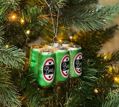 Produktbild von Christbaumschmuck Sixpack Bier Dosenbier Christbaumanhänger Bierdosen Echt Glas