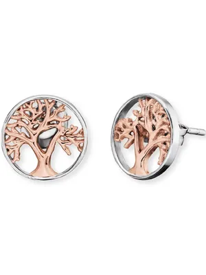 Produktbild von Engelsrufer Ohrstecker ERE-LILTREE-BICOR Lebensbaum Silber rosé