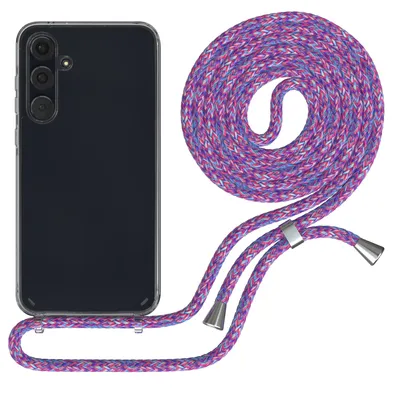 Produktbild von EAZY CASE Handykette kompatibel mit Samsung Galaxy A55, Handyhülle mit Umhängeband, Handykordel, Schutzhülle Clear, Band in Bunt