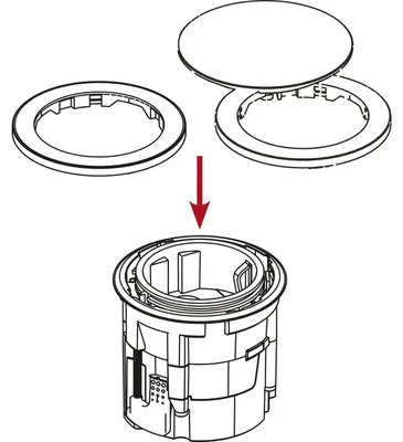 Image de Evoline One anneau de recouvrement Cache avec couvercle rotatif ø 59 mm en acier inoxydable noir