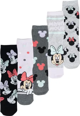 Produktbild von Disney Minnie Mouse Socken für Damen - Frauen Sneaker Strümpfe 38-43 (5er Pack), Größe:38-43