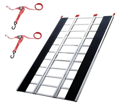 Zdjęcie produktu dla Aluminiowa rampa najazdowa - rampa transportowa - pochylnia załadunkowa - składana rampa - szerokość zwiększona - udźwig 680 kg
