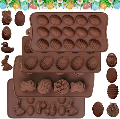 4 Stücke Osterei und Hase Formen für Süßigkeiten, Gelee und Eiswürfel