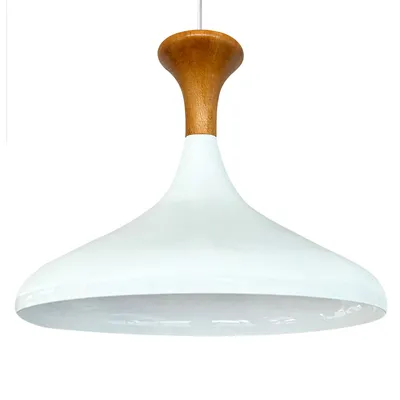 Produktbild von Champion Pendelleuchte aus Holz, 35 cm Hängelampe  Weiße Metall Lampe