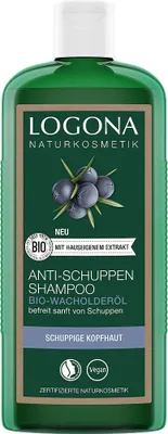 Produktbild von LOGONA ANTI-SCHUPPEN SHAMPOO BIO-WACHOLDERÖL, 250 ml, Shampoo, Nicht-professionell, Unisex, Anti-Haarausfall, Antischuppen, Beruhigend, Verstärkung, Flasche