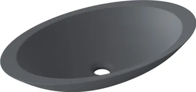 Immagine prodotto di doporro Lavabo da Appoggio, Lavandino Bagno 59.3x35.1x10.7cm, Lavabo da Minerale Fuso Colossum802, Antracite Opaco