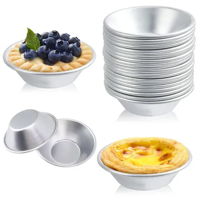 25 Mini-Eiertarteförmchen aus Aluminium, Ø 7,2 cm, für Muffins & Cupcakes