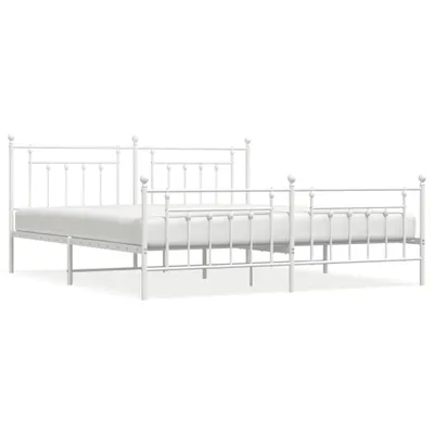Immagine prodotto di vidaXL Struttura letto con testiera e pediera in metallo bianco 200x200 cm
