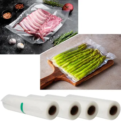 Produktbild von Vakuumier Folienschläuche, Profi Qualität, 4er Set, für Balken-Vakuumierer u. Schweissgeräte 20 x 500 cm, BPA-frei, perfekt als Sous Vide Beutel