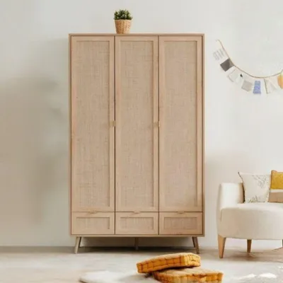 Immagine prodotto di Armadio 3 ante e 3 cassetti effetto vimini Bali60B