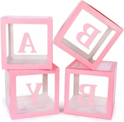Produktbild von Rosafarbene transparente Baby-Shower-Geheimnis- Dekorationen - 4 Dutzend ideal für Babys