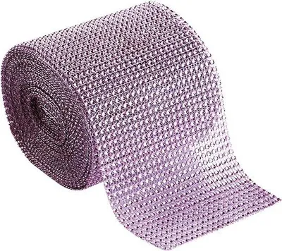 Image de Bracelet en maille de cristal rose pâle, 24 rangées de paillettes