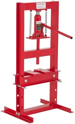 Productafbeelding van 6T Hydraulische werkplaats pers (H-frame vloerpers) – Hydraulische pers van 12 ton voor garage en werkplaats – Robuuste stalen constructie – Rood
