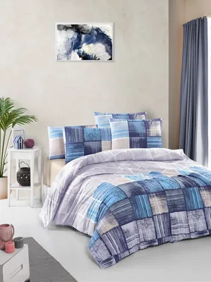 Zdjęcie produktu dla L'Essentiel Linge de Maison, Savina, poszwa na kołdrę Ranforce king-size (EU) (ES), niebieska, 100% BAWEŁNA RANFORCE, 240 x 220 cm