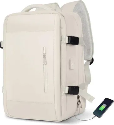 Productafbeelding van CarryQuest® - Reisrugzak, 36-55 liter, met laptopvak, beige