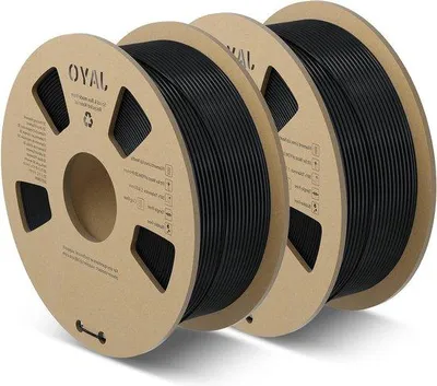 Obrázek produktu pro 175 mm PLA filament pro 3D tiskárny – lepší tavení filamentu – černý – cívka 22 kg + přesnost rozměrů +/- 0,002 mm
