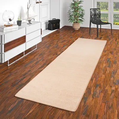 Produktbild von Velours Läufer Teppich Joy Beige, Größe:100x100 cm