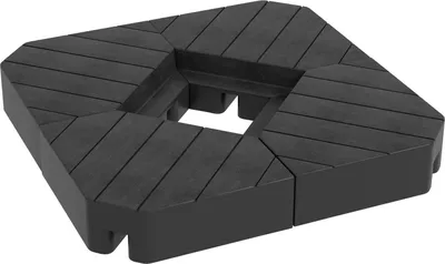 Produktbild von Sonnenschirmständer 4-teilig Schirmgewicht Holzoptik, Schirmständer für Ampelschirm, Bodenkreuz befüllbar mit Sand/Wasser bis 20/15 kg Ampelschirmständer Gewichte Sonnenschirmfuß HDPE Schwarz