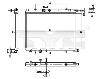Produktbild von TYC 726-0016-R Kühler Wasserkühler Motorkühler passend für PEUGEOT 206 Schrägheck (2A/C) 206 CC (2D) 307 CC (3B) 206+ Schrägheck (2L, 2M) für CITROËN