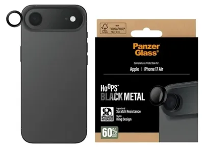 Produktbild von PanzerGlass ® Hoops® Kameraschutz Schwarz iPhone Air, Apple, Apple - iPhone Air, Trockene Anwendung, Kratzresistent, Schockresistent, Schwarz, 1 Stück(e)