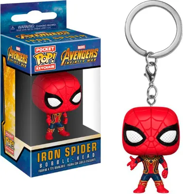 Immagine prodotto di Spiderman Bobble-Head Portachiavi (4 cm) Iron Spider Marvel Avengers Infinity War Portachiavi