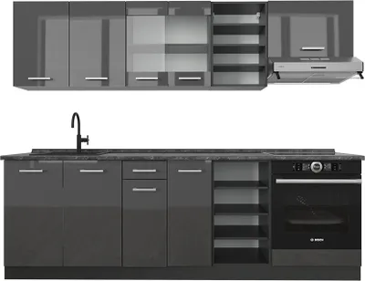 Immagine prodotto di Cucina componibile Vicco R-Line Antracite lucido/antracite 240 cm , PL Antracite, Model 53896