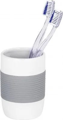 Produktbild von WENKO 21682233 Keramik Zahnputzbecher 'Bahia' Grau
