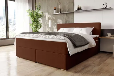 Produktbild von 99rooms Phönix Boxspringbett 200x200 cm Cordstoff POSO Terracotta