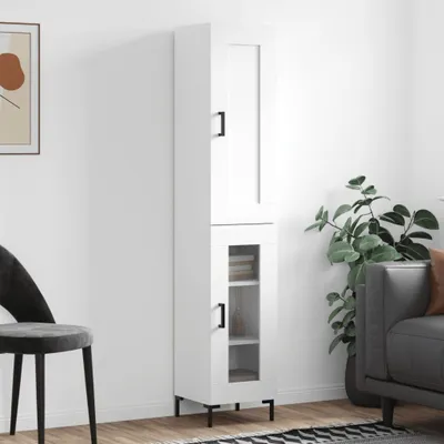 Image de vidaXL Highboard blanc 34,5x34x180 cm Bois composite