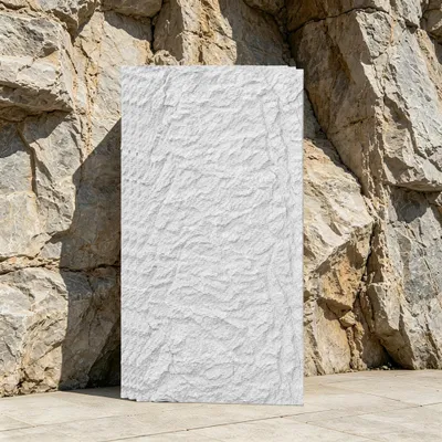 Produktbild von NAIZY Hochwertige dicke Dekorpaneele, 5 cm Stärke, 2 Stück Reinweiß mit naturgetreuer Steinstruktur für Ihr Zuhause, Modell B