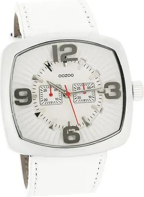 Produktbild von Oozoo Leder Damen Uhr matt Analog Quarzuhr Armband weiß Timepieces D2UOC3261A