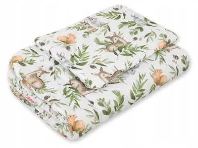 Produktbild von Bobono Baby Bettwäsche Set mit Füllung 75x100cm Woodland Green