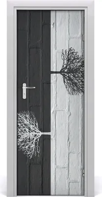 Produktbild von Tulup Türaufkleber 75x205 cm Dekorative Aufkleber Selbstklebend Wasserdichte Tapete Abnehmbar Schlafzimmer Wohnzimmer Wohnkultur - Bäume Wand