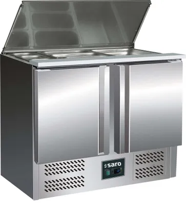 Produktbild von SARO Saladette mit 2 Türen, Modell BALDUR S 902 Belegstation, Salattheke, 2-türig, Edelstahl, Deckel, Restaurant, Pizzeria, Imbiss, Zubereiten, Kühlen, Lagern