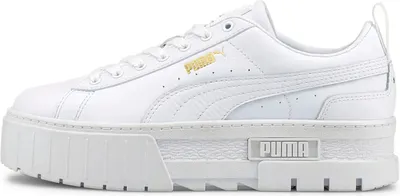 A studio shot of a single Puma sneaker.