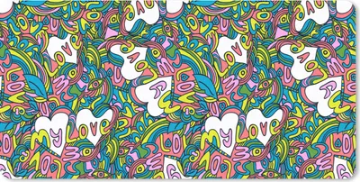 Produktbild von MuchoWow® Mauspad Mousepad Mädchen - Liebe - Muster - Liebe - Kinder - Kinder 60x30 cm - Mousepads - Maus Mat - Pad - Mausunterlage - Nachhaltig