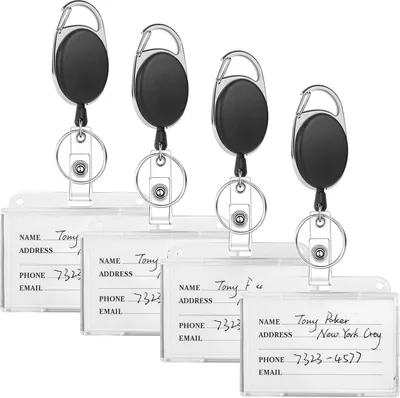 Produktbild von 4er Set Passhülle, ID Kartenhalter, doppelseitig transparent, 9 x 7 cm, für Büro