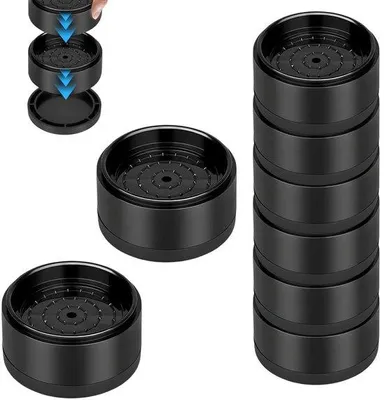 Productafbeelding van 8 stuks meubelverhogingen, 3,5 cm, rond, zwart, tafelpootverlenging