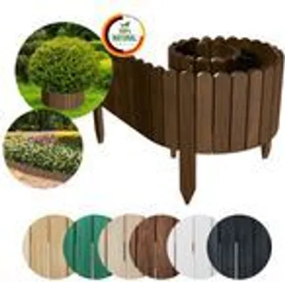 Produktbild von Floranica Rollborder Flexibler Holzzaun Rolborder 200 x 30 cm Braun Beeteinfassung Rasenkante Gartenzaun Holz Dekozaun Mini Zaun