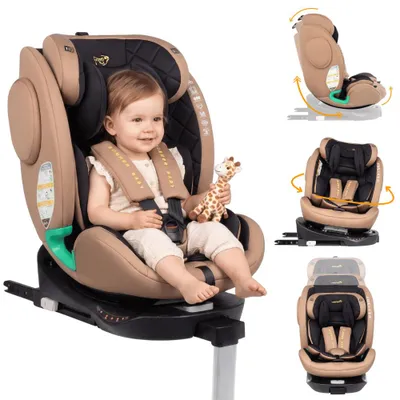 Zdjęcie produktu dla Fotelik samochodowy IBIZA 40-150cm Isofix I-size Obrotowy 360° SUMMER BABY brązowy
