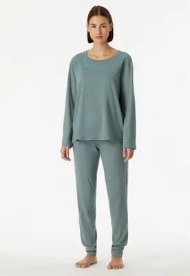 Produktbild von Schiesser Damen Schlafanzug lang 40  jeansblau Stück