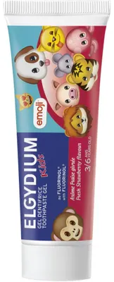 Zdjęcie produktu dla Elgydium Emoji Kids Pasta do zębów dla dzieci o smaku orzeźwiającająca truskawka 3-6 lat, 50 ml