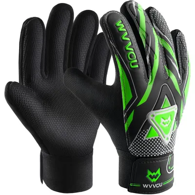 Immagine prodotto di Guanti da portiere per bambini e ragazzi, calcio, presa eccezionale, colore verde, taglia 8
