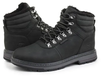 Productafbeelding van Skechers herenwandelschoen Corado Memphis, zwarte synthetische mesh, maat 48.5 EU