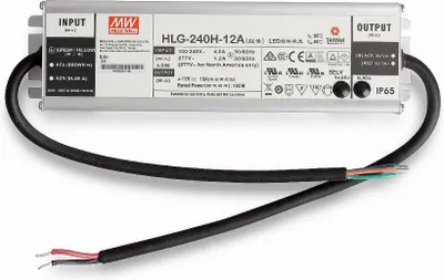 Immagine prodotto di MEANWELL HLG-240H-12A, alimentatore switching LED AC-DC, alloggiamento in metallo, IP65 192W 12V 16A CV+CC