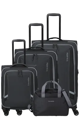 Produktbild von Travelite Corsiica - 4-Rollen-Trolley Set 4tlg. erw. (black)