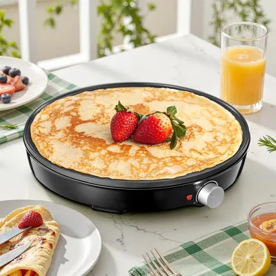 Produktbild von Crêpes-Maker elektrisch, 12" Antihaft-Grillplatte, einstellbare Temperatur, 1000W